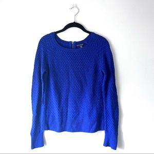 American Eagle Royal Blue Crewneck Sweater with Zipper Back